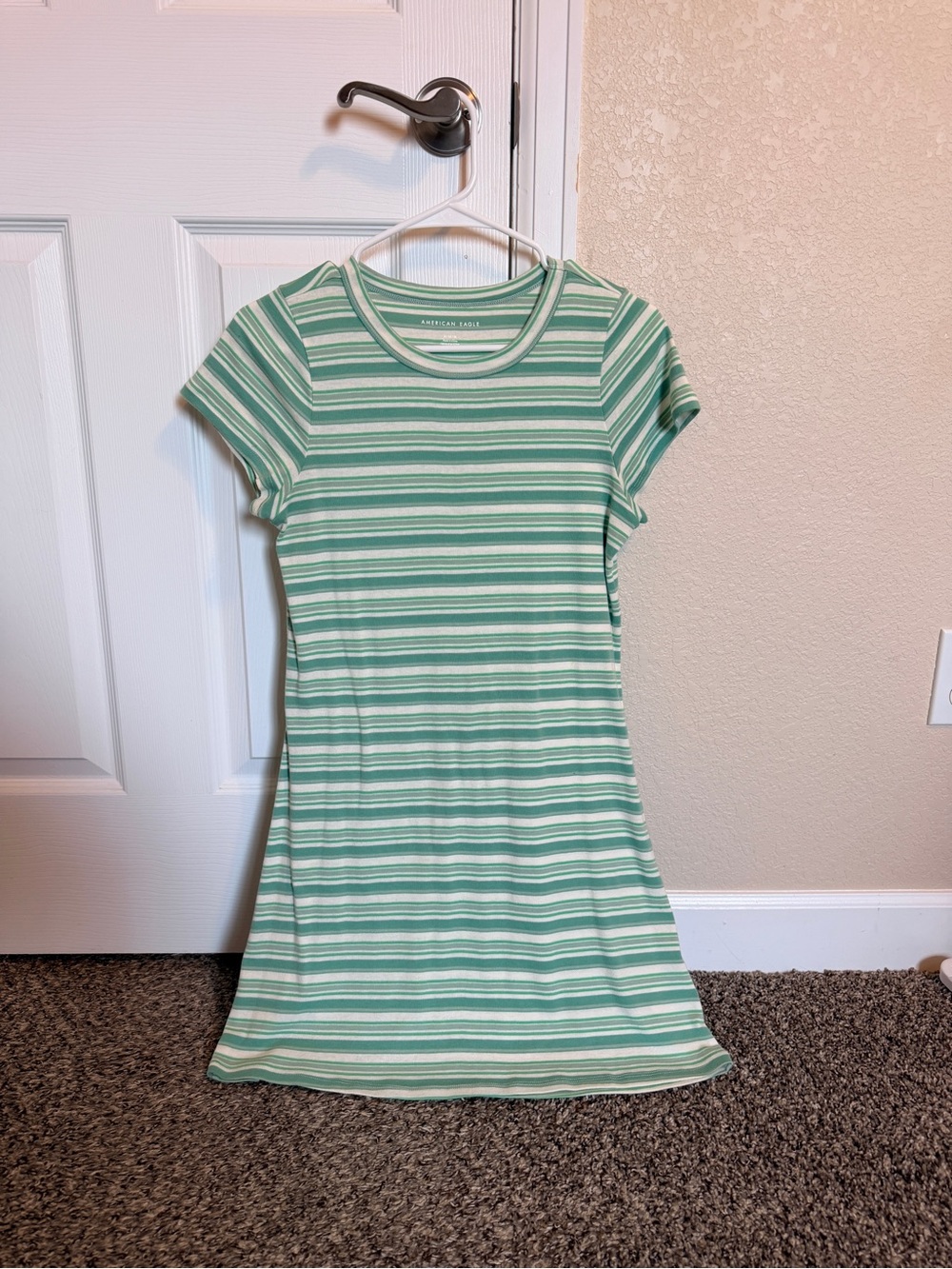 American Eagle Green Striped Tee Dress Size M